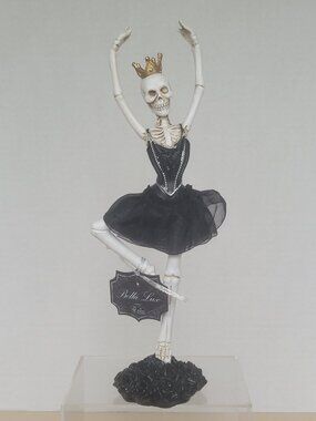 Bella Lux Halloween Gothic Skeleton Ballerina Black Tutu Resin Figurine 13 in